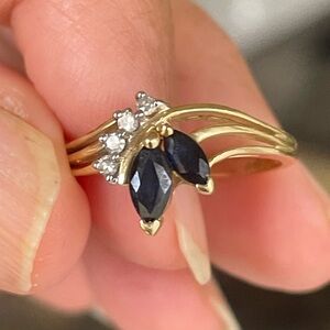 14k Sapphire Diamond Ring